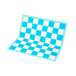 Jeu d'échecs pliable en carton blanc/bleu 47 cm pièces STAUNTON n°6 économiques feutrées