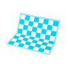 Jeu d'échecs pliable en carton blanc/bleu 47 cm pièces STAUNTON n°6 économiques feutrées