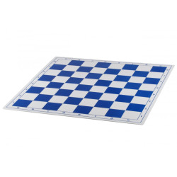 Jeu d'échecs pliable en plastique blanc/bleu 43 cm pièces STAUNTON n°4 économiques feutrées