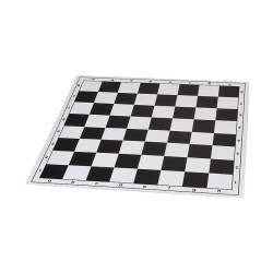 Jeu d'échecs pliable en plastique blanc/noir 43 cm pièces STAUNTON n°4 économiques feutrées