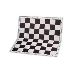 Jeu d'échecs pliable en plastique blanc/noir 43 cm pièces STAUNTON n°4 économiques feutrées