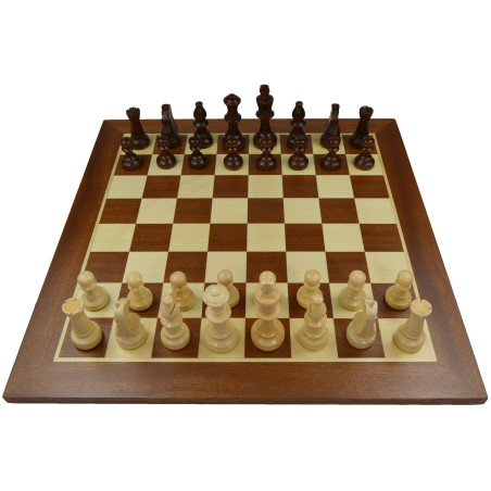 Jeu d'échecs bois sycomore/acajou pièces STAUNTON n°5 schima wallichii - taille 4+