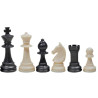 Jeu d'échecs en vinyle blanc/noir 51 cm pièces STAUNTON n°6 feutrées crème/noir