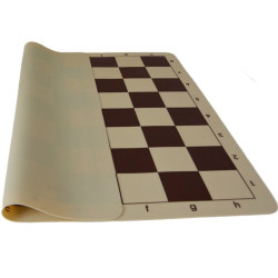 Jeu d'échecs en silicone blanc/marron 51 cm pièces plastique lestées feutrées style indien