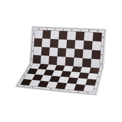 Jeu d'échecs pliable en plastique blanc/marron 51 cm pièces lestées feutrées style indien