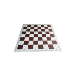 Jeu d'échecs pliable en plastique blanc/marron 51 cm pièces lestées feutrées style indien