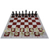 Jeu d'échecs pliable en plastique blanc/rouge 51 cm pièces lestées feutrées style indien