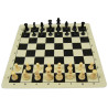 Jeu d'échecs en vinyle blanc/noir 36 cm pièces STAUNTON n°3 économiques feutrées