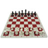 Jeu d'échecs en silicone blanc/rouge 51 cm pièces STAUNTON n°6 économiques feutrées