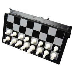 Jeu d'échecs/dames de voyage magnétique plastique - 25 cm