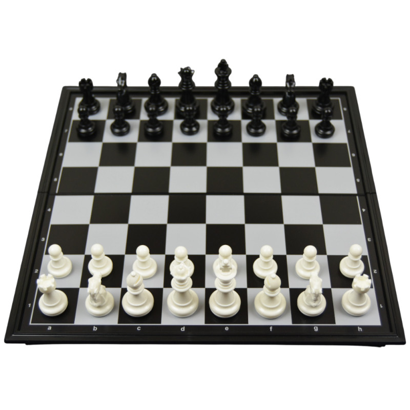 Jeu d'échecs/dames de voyage magnétique plastique - 25 cm