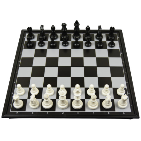 Jeu d'échecs/dames de voyage magnétique plastique - 25 cm
