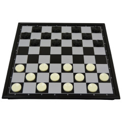 Jeu d'échecs/dames de voyage magnétique plastique - 25 cm