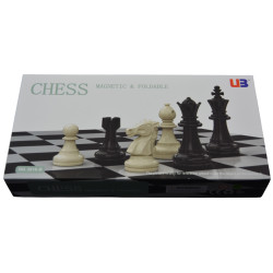 Jeu d'échecs/dames de voyage magnétique plastique - 25 cm