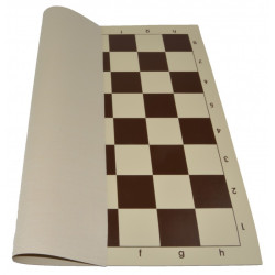 Jeu d'échecs en vinyle blanc/marron 51 cm pièces Club STAUNTON n°6 économiques feutrées