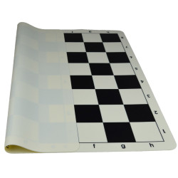 Jeu d'échecs en silicone blanc/noir 51 cm pièces Club STAUNTON n°6 économiques feutrées