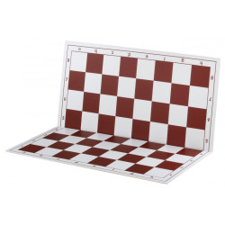 Jeu d'échecs pliable en plastique blanc/rouge 51 cm pièces Club STAUNTON n°6 économiques feutrées