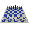 Jeu d'échecs en silicone blanc/bleu 51 cm pièces Club STAUNTON n°6 économiques feutrées