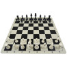 Jeu d'échecs en silicone blanc/noir 51 cm pièces Club STAUNTON n°6 économiques feutrées