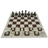 Jeu d'échecs en vinyle blanc/marron 51 cm pièces Club STAUNTON n°6 économiques feutrées
