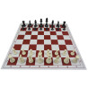 Jeu d'échecs pliable en plastique blanc/rouge 51 cm pièces Club STAUNTON n°6 économiques feutrées