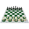 Jeu d'échecs pliable en plastique blanc/vert 51 cm pièces Club STAUNTON n°6 économiques feutrées