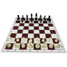 Jeu d'échecs pliable en plastique blanc/marron 51 cm pièces Club STAUNTON n°6 économiques feutrées