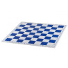 Jeu d'échecs pliable en plastique blanc/bleu 51 cm pièces Club STAUNTON n°6 économiques feutrées