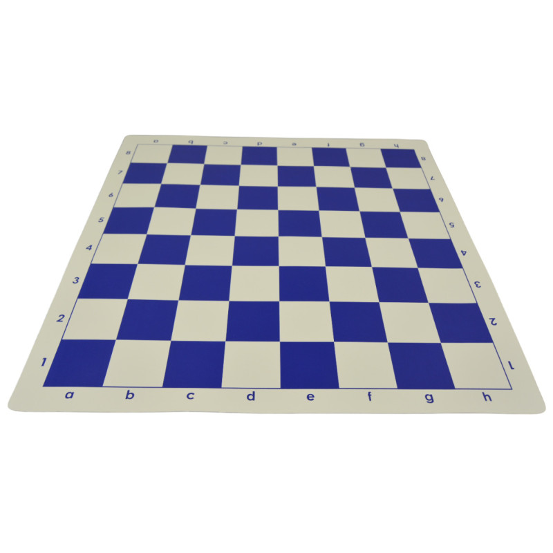 Échiquier enroulable en vinyle 51cm blanc/bleu (avec défaut)