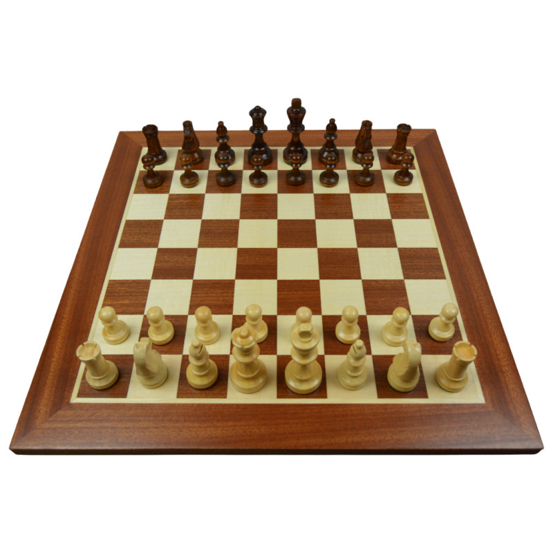 Jeu d'échecs bois sycomore/acajou pièces STAUNTON n°4 schima - taille 4