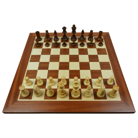 Jeu d'échecs bois sycomore/acajou pièces STAUNTON n°4 schima - taille 4
