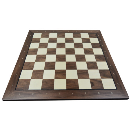 Échiquier en bois noyer numéroté bordure noire 48 cm - taille 5 (avec défaut)