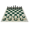 Jeu d'échecs en vinyle blanc/vert 51 cm pièces Club STAUNTON n°6 économiques feutrées