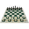 Jeu d'échecs en vinyle blanc/vert 51 cm pièces STAUNTON n°6 économiques lestées feutrées