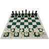 Jeu d'échecs en vinyle blanc/vert 51 cm pièces plastique lestées feutrées style indien