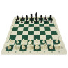 Jeu d'échecs en vinyle blanc/vert 43 cm pièces STAUNTON n°4 économiques feutrées