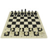 Jeu d'échecs en vinyle blanc/noir 43 cm pièces STAUNTON n°4 économiques feutrées