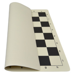 Jeu d'échecs en vinyle blanc/noir 43 cm pièces STAUNTON n°4 économiques feutrées