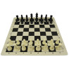 Jeu d'échecs en vinyle blanc/noir 43 cm pièces STAUNTON économiques 85 mm