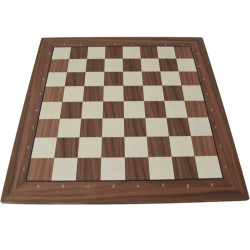 Jeu d'échecs bois noyer bordure noire pièces STAUNTON style allemand acacia/buis - numéroté taille 5+