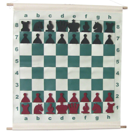 Jeu d'échecs de démonstration enroulable à fentes 68cm - avec sac