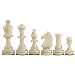 Coffret de rangement luxe bois bouleau avec pièces d'échecs STAUNTON n°5 charme 92mm