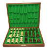 Coffret de rangement luxe bois bouleau avec pièces d'échecs STAUNTON n°5 schima