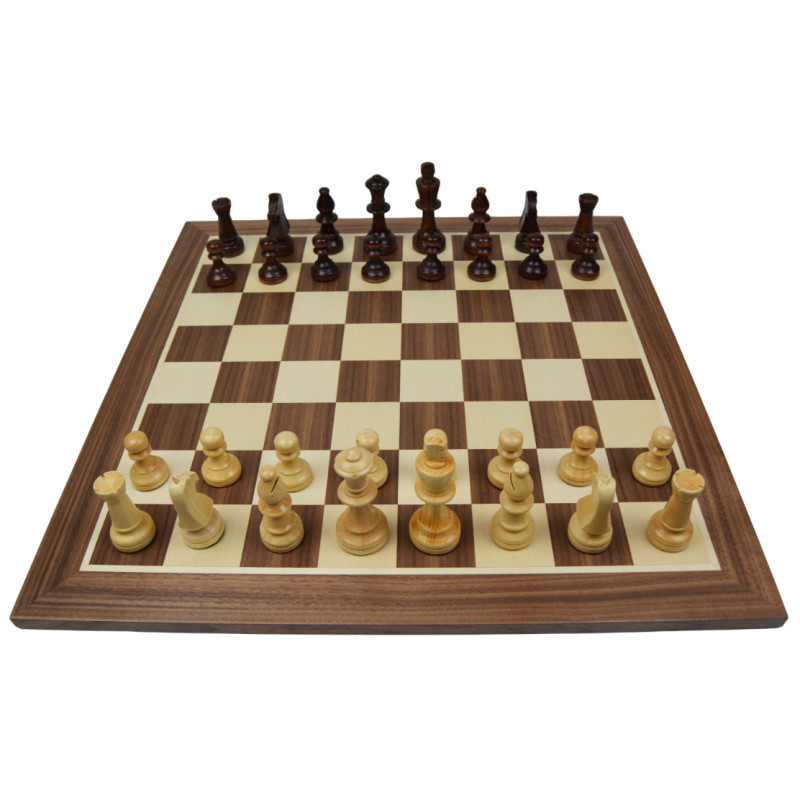 Jeu d'échecs bois noyer pièces STAUNTON schima wallichii - taille 5