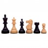 Jeu d'échecs bois noyer bordure noire pièces STAUNTON Classic ébonisées acacia/buis - taille 5