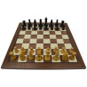 Jeu d'échecs bois noyer bordure noire pièces STAUNTON Classic ébonisées acacia/buis - taille 5