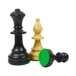 Jeu d'échecs bois acajou noir pièces STAUNTON ébonisées charme - numéroté taille 5