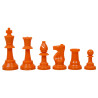 17 pièces d'échecs STAUNTON n°6 plastique feutrées orange