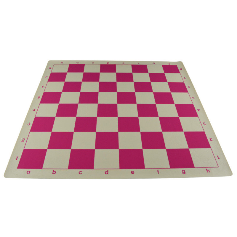 Échiquier enroulable en vinyle 51cm blanc/rose