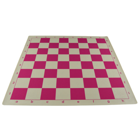Échiquier enroulable en vinyle 51cm blanc/rose